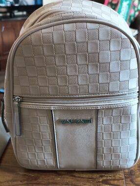 Tahari Cream Checkerboard Backpack